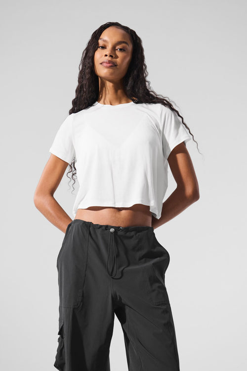 Cropped All Day Short Sleeve - White