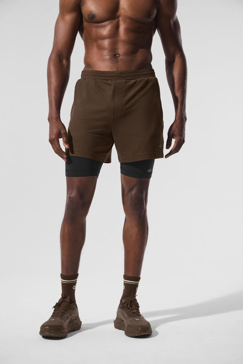 Conquer React 2-In-1 Performance Short - Espresso/Black