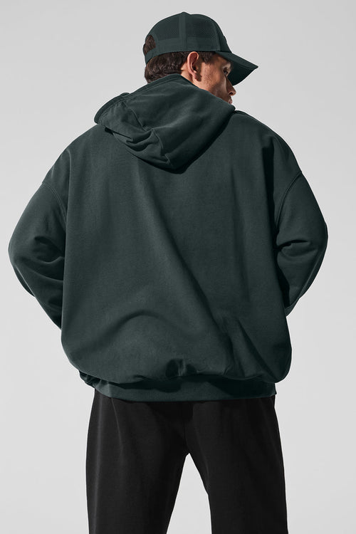 Double Take Hoodie - Charcoal Green