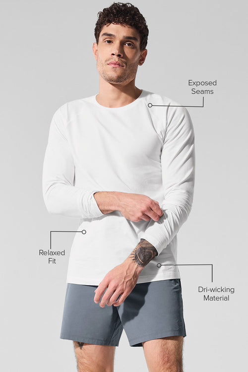 ALO Vapor Crewneck Long Sleeve - White