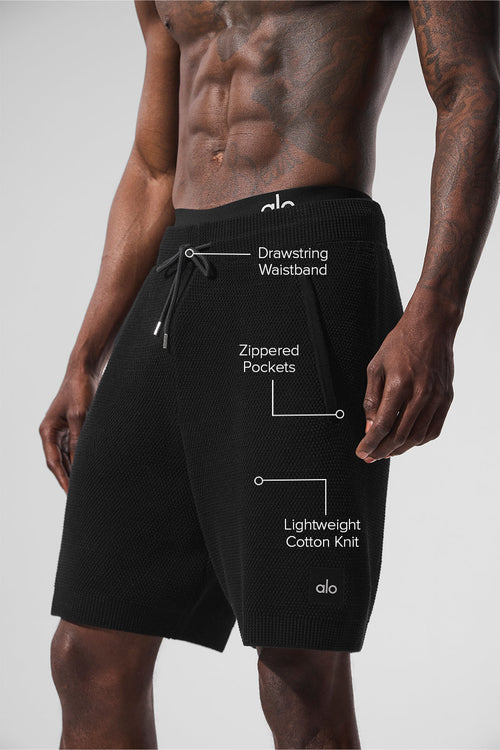 7" Sports Club Sweater Knit Short - Black