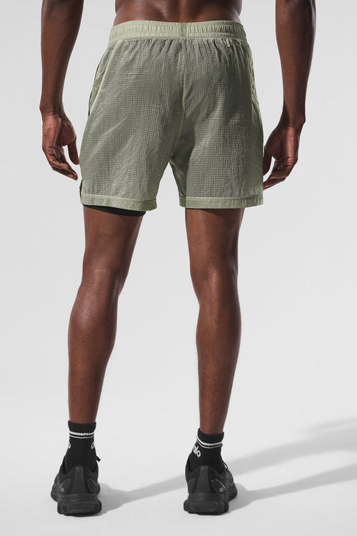 5" Game Time Ripstop 2-In-1 Short - Limestone/Black