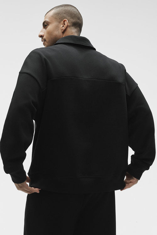 Take It Easy Long Sleeve Henley Pullover - Black