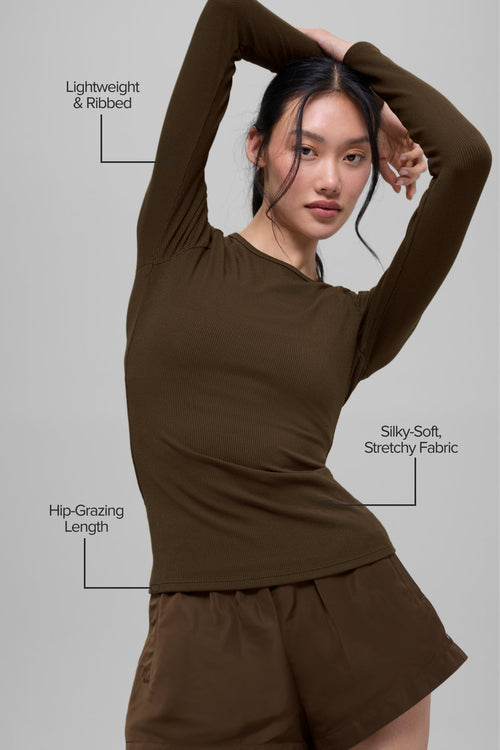 Ribbed Modal Long Sleeve - Espresso