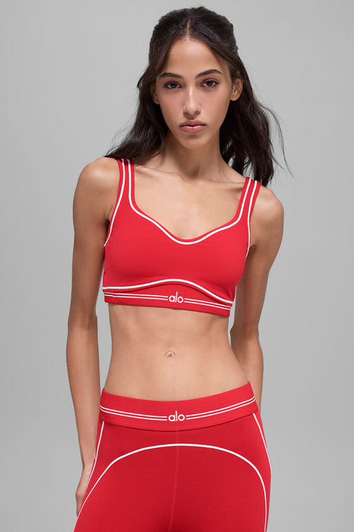 Airbrush Heart Throb Bra - Bright Red/White