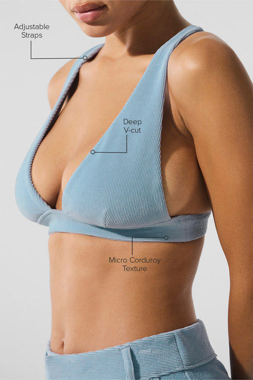 Micro Corduroy Dreamer Bra - Celestial Blue