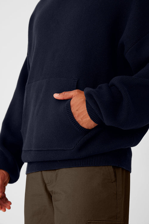 Scholar Hooded Sweater - Navy