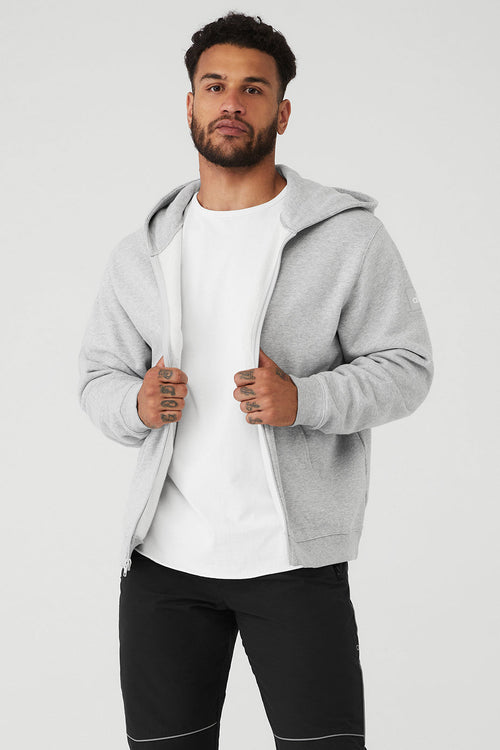 Renown Heavy Weight Full Zip Hoodie - Athletic Heather Grey