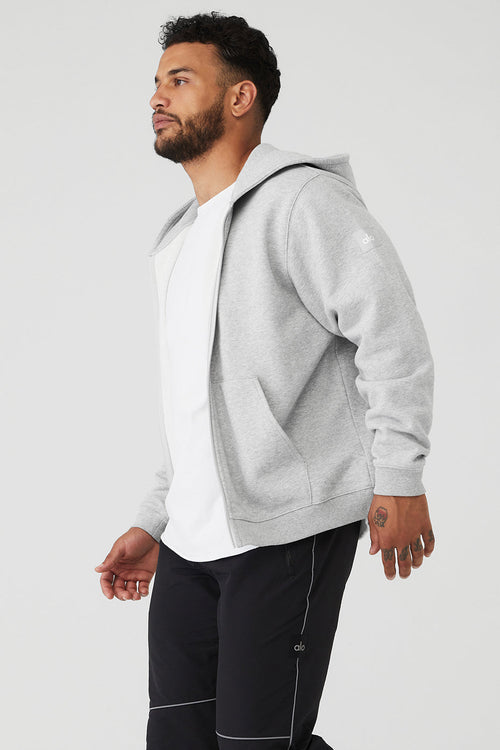 Renown Heavy Weight Full Zip Hoodie - Athletic Heather Grey