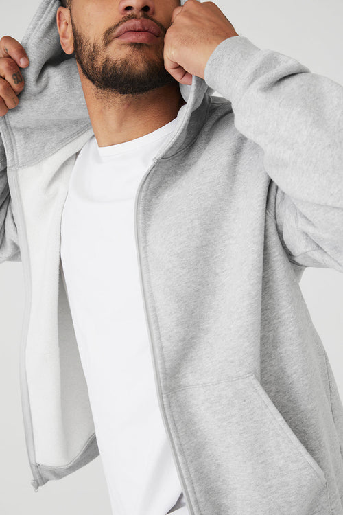 Renown Heavy Weight Full Zip Hoodie - Athletic Heather Grey