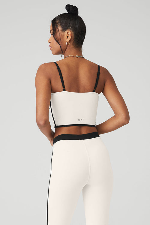 Airbrush Streamlined Bra Tank - Ivory/Black