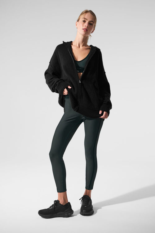 New Class Cashmere Full Zip Hoodie - Black