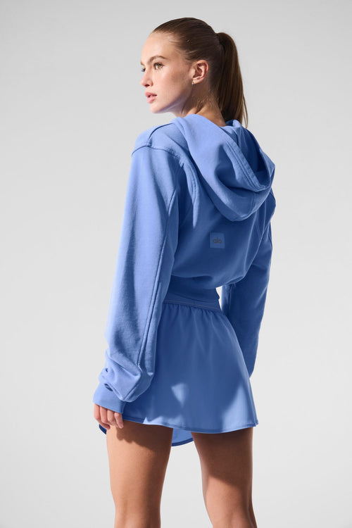 Sweet Escape Zip Up Hoodie - Crystal Clear Blue