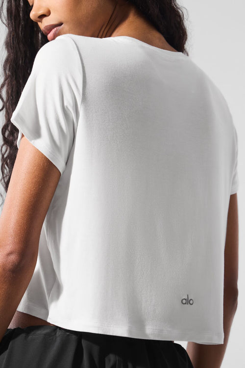 Cropped All Day Short Sleeve - White