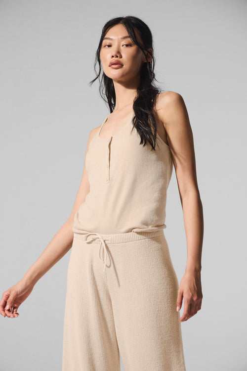 Supernatural Sweater Henley Tank - Macadamia
