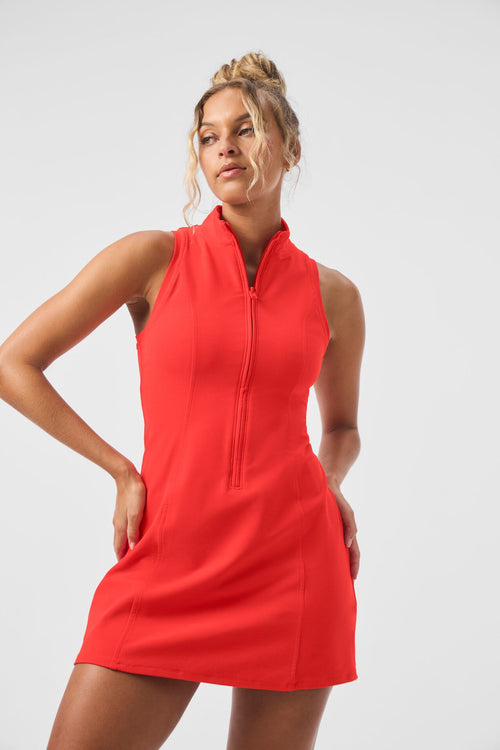 Alosoft Carefree Half Zip Dress - Red Hot Summer