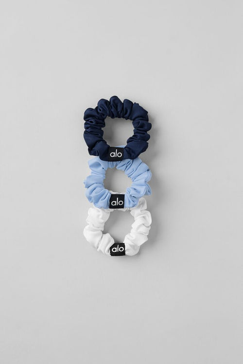 Fresh Mini Scrunchie 3-Pack - Seashell Blue/Navy/White
