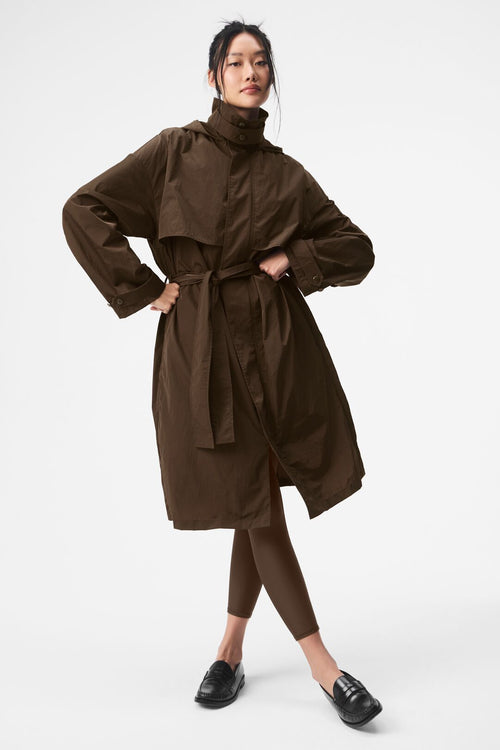 Crinkle On The Move Trench - Espresso