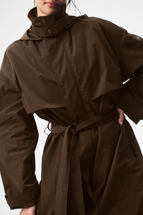 Crinkle On The Move Trench - Espresso