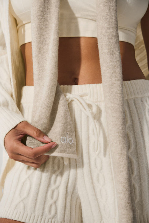 Cashmere Light Frosted Scarf - Winter Latte/Ivory