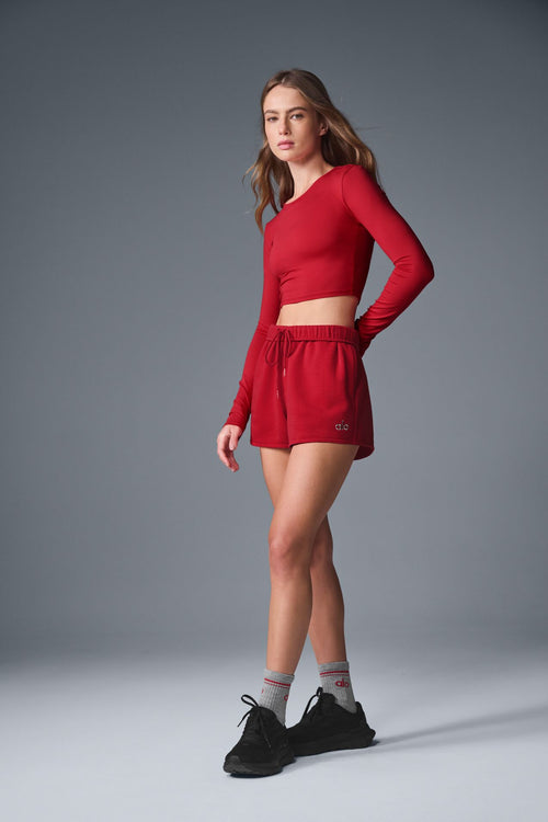 Alosoft Crop Finesse Long Sleeve - Bold Red