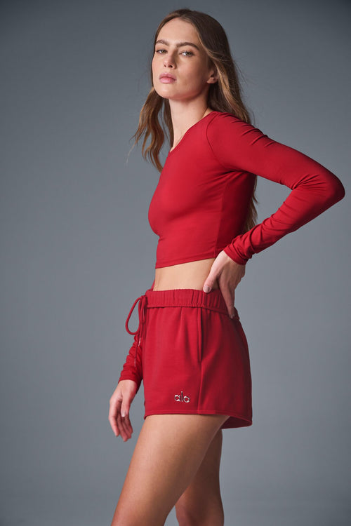 Alosoft Crop Finesse Long Sleeve - Bold Red