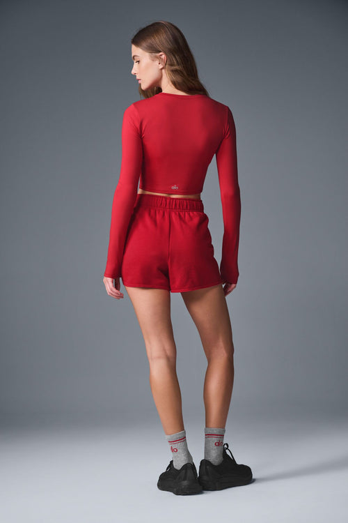 Alosoft Crop Finesse Long Sleeve - Bold Red