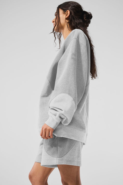 Make Waves Crew Neck Pullover - Athletic Heather Grey Tonal
