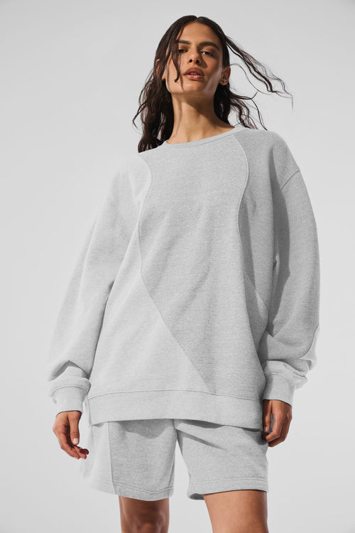 Make Waves Crew Neck Pullover - Athletic Heather Grey Tonal