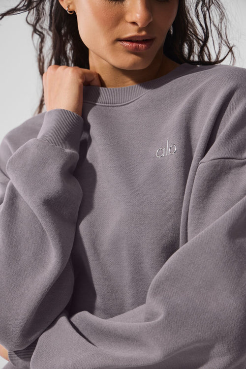 Washed Accolade Crew Neck Pullover - Cool Grey Wash
