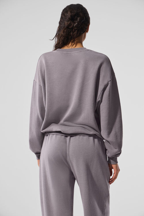 Washed Accolade Crew Neck Pullover - Cool Grey Wash
