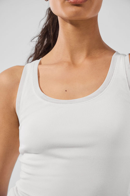 Ribbed Mesh Secret Tank - White