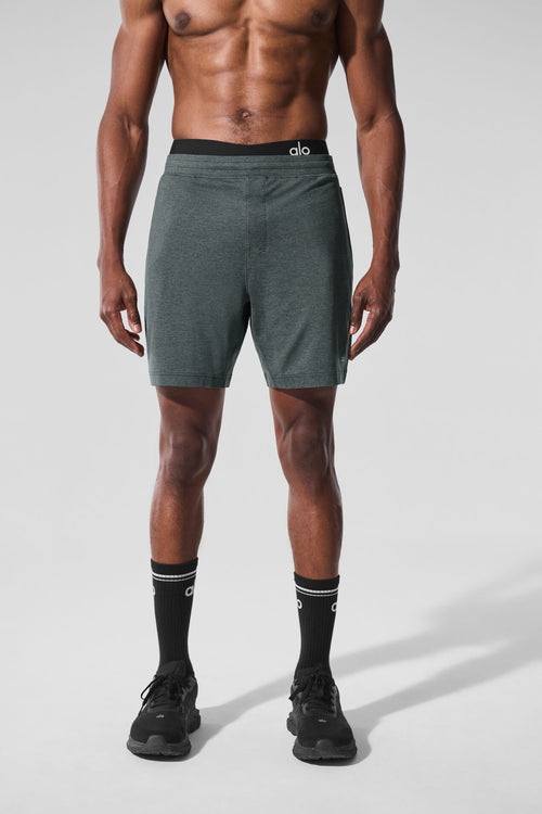 7" Conquer React Performance Short - Charcoal Green Heather