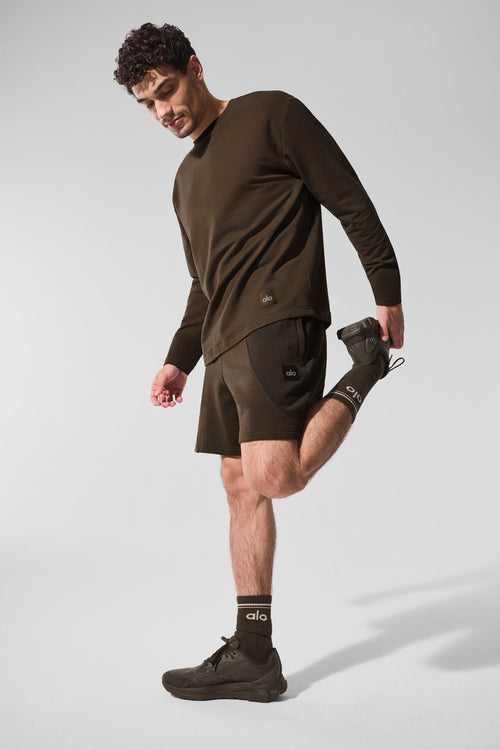 Double Take Long Sleeve Crew - Espresso