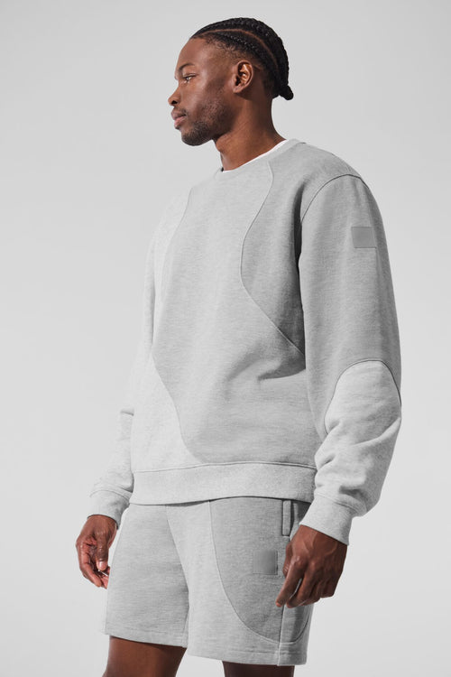 Make Waves Crew Neck Pullover - Athletic Heather Grey Tonal
