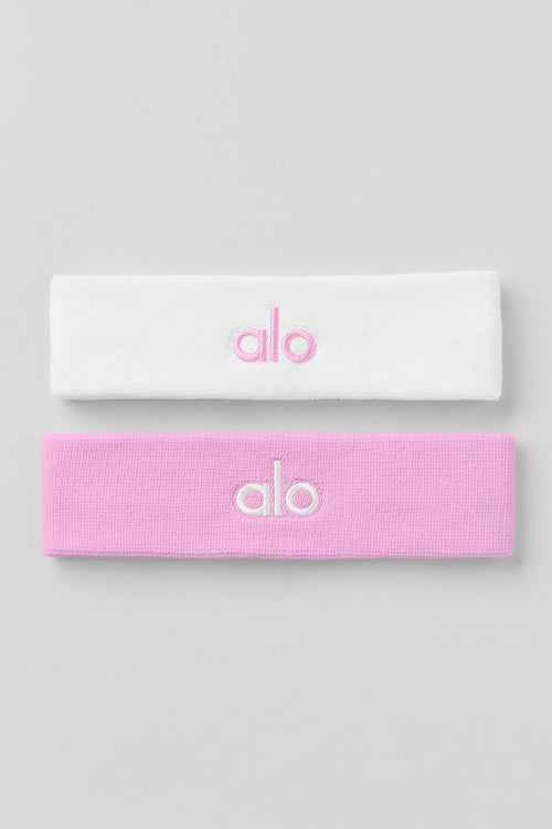 Glow Sweatband (2-Pack) - Candy Heart Pink/White