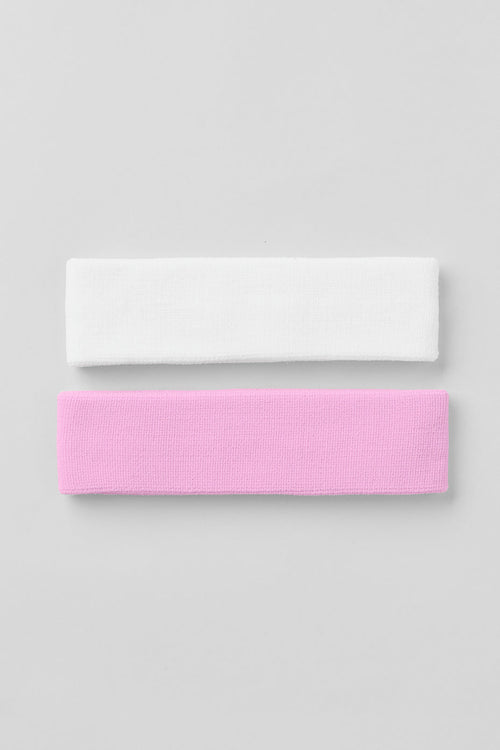 Glow Sweatband (2-Pack) - Candy Heart Pink/White