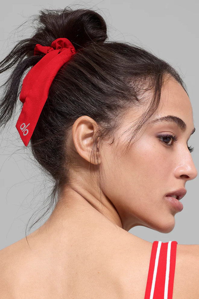 Love Knots Tie Scrunchie - Bright Red