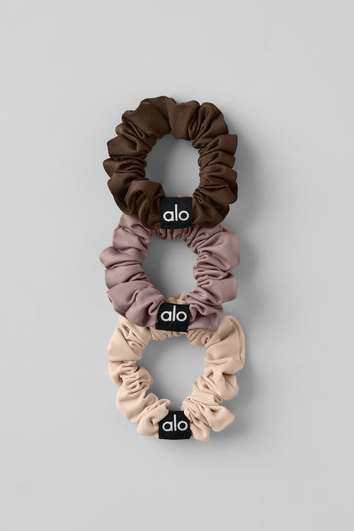 Fresh Mini Scrunchie 3-Pack - Macadamia/Taupe/Espresso
