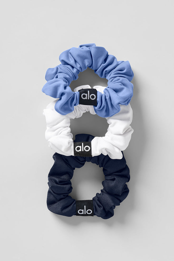 Fresh Mini Scrunchie 3-Pack - Crystal Clear Blue/White/Navy