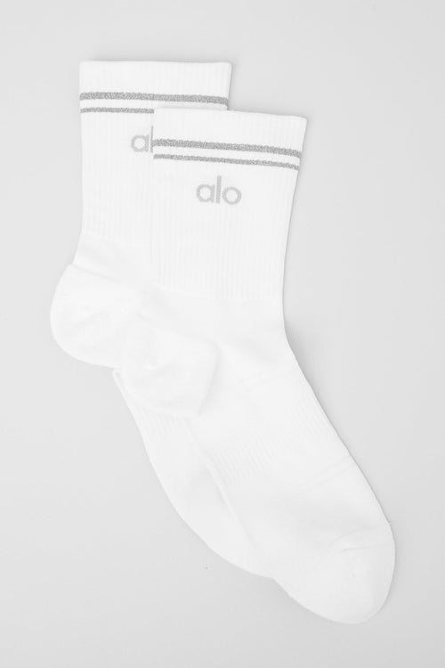 Unisex Half-Crew Performance Sock - White