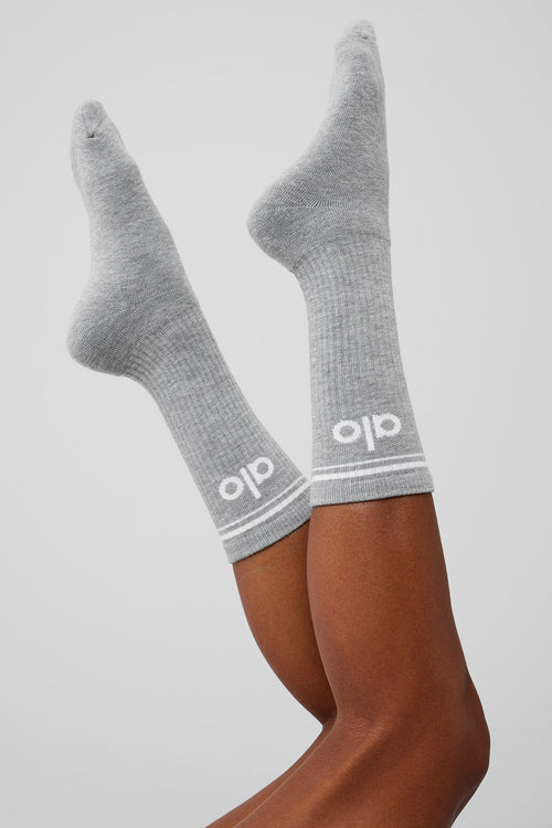 Unisex Throwback Sock - Athletic Heather Grey/White