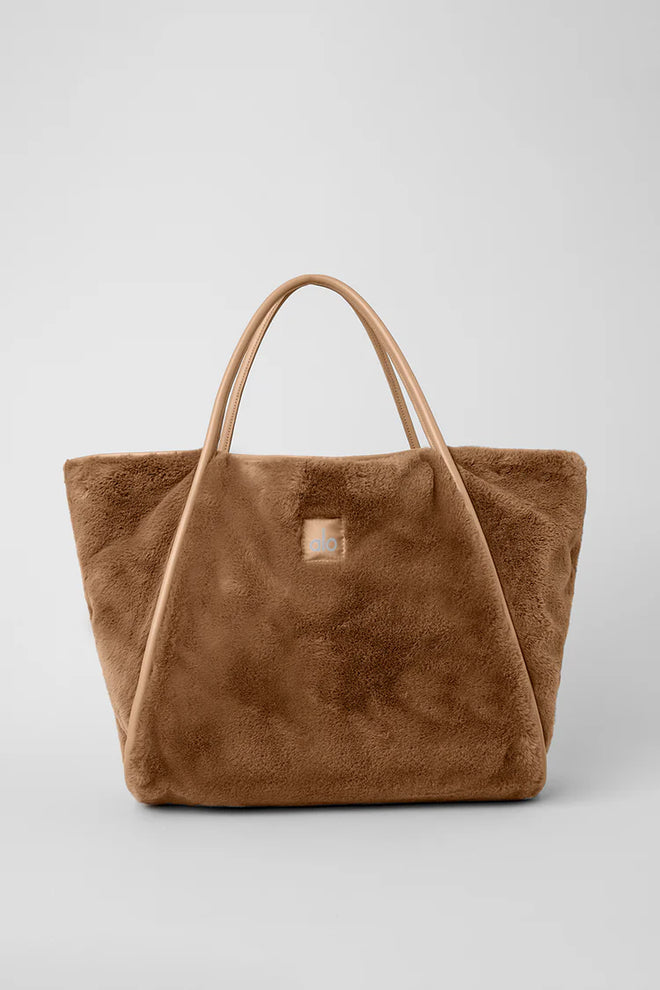 Faux Fur Tote Bag - Toasted Almond