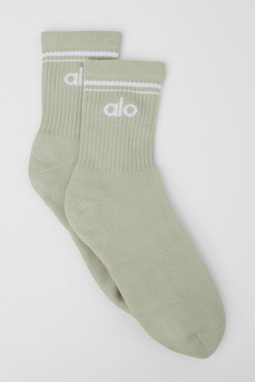 Unisex Half-Crew Throwback Sock - Limestone/White