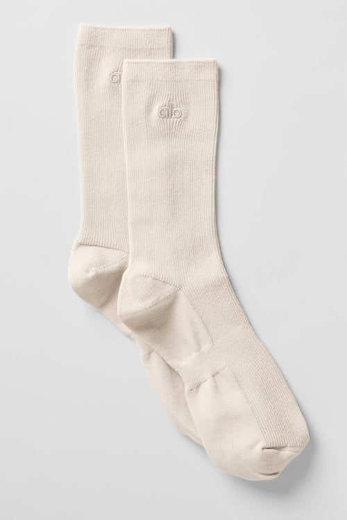 Unisex Half-Crew Understated Sock - Bone