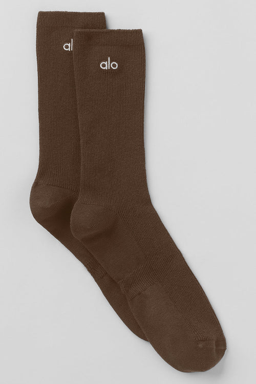 Unisex Half-Crew Understated Sock - Espresso