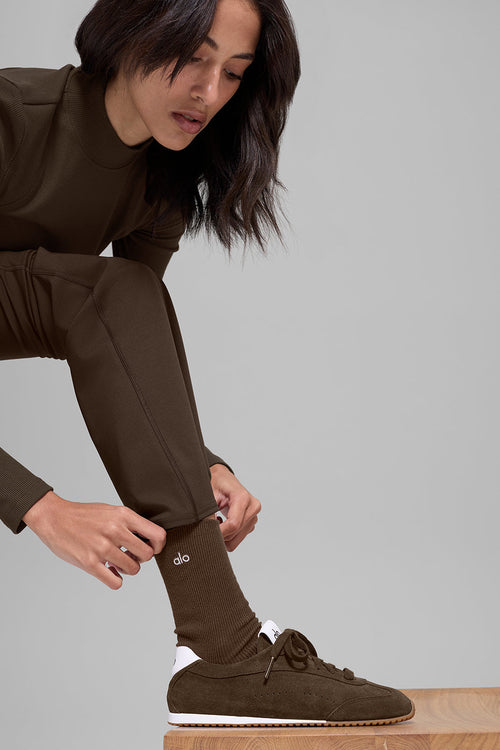 Unisex Half-Crew Understated Sock - Espresso