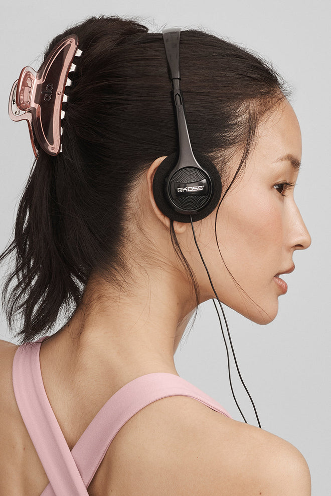 Acrylic Illusion Claw Clip - Vintage Pink/Chrome