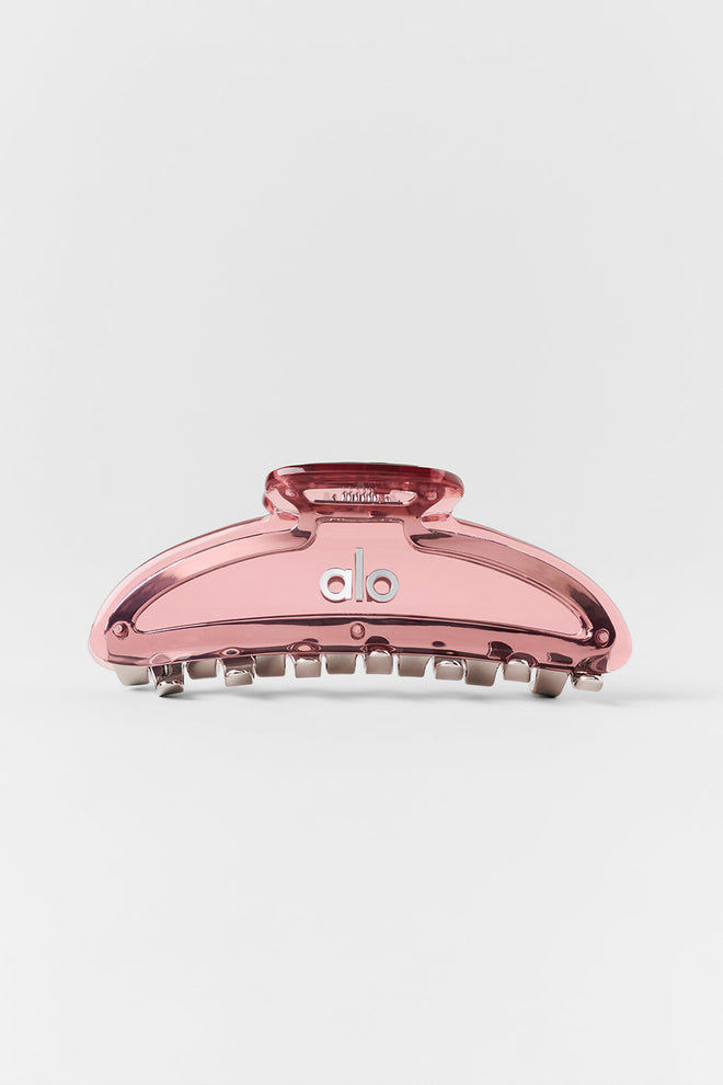 Acrylic Illusion Claw Clip - Vintage Pink/Chrome