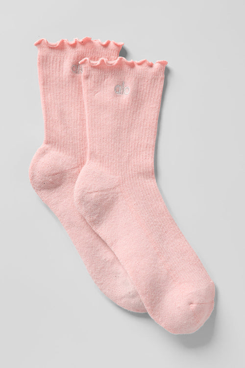 Women's Lettuce Edge Sock - Pink Quartz